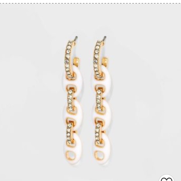 SUGARFIX by BaubleBar Mixed Media Link Chain Drop Earrings White Neon Enamel - Picture 4 of 9